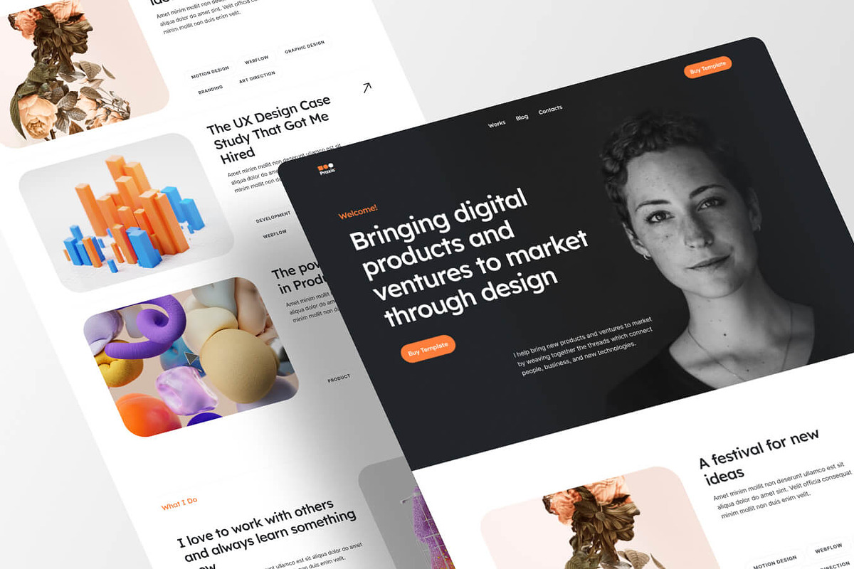 PraxisMX // Digital Agency Template, an UI Kit Template by EGO Creative Innovations (Photo 2 of 6)