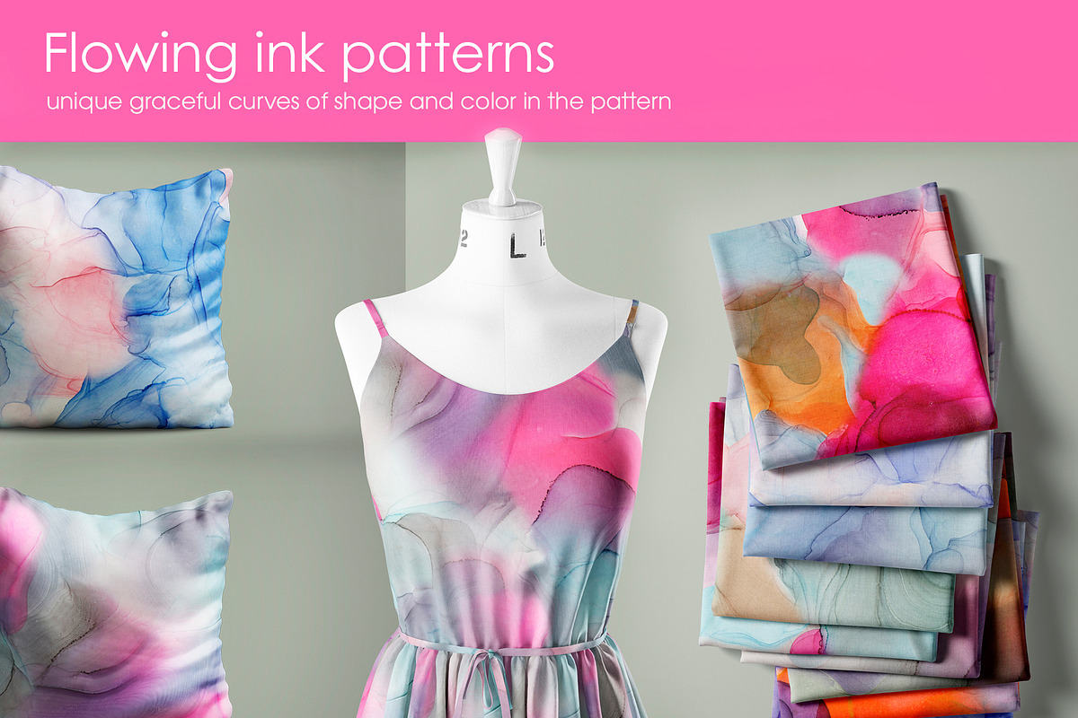 Flowing ink seamless patterns, a Pattern Graphic by ANAKOTO (Photo 3 of 11)
