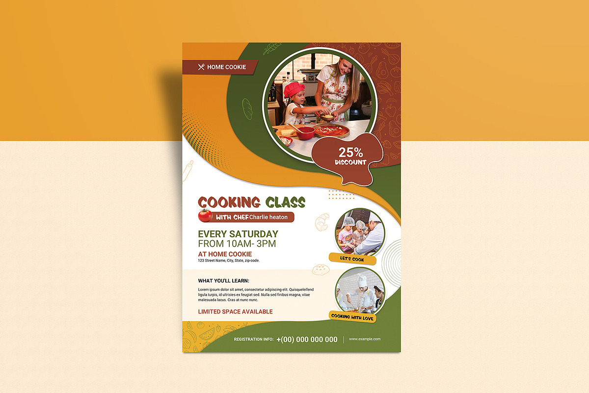 Cooking Class Flyer Template, a Flyer Template by retrographix (Photo 5 of 5)