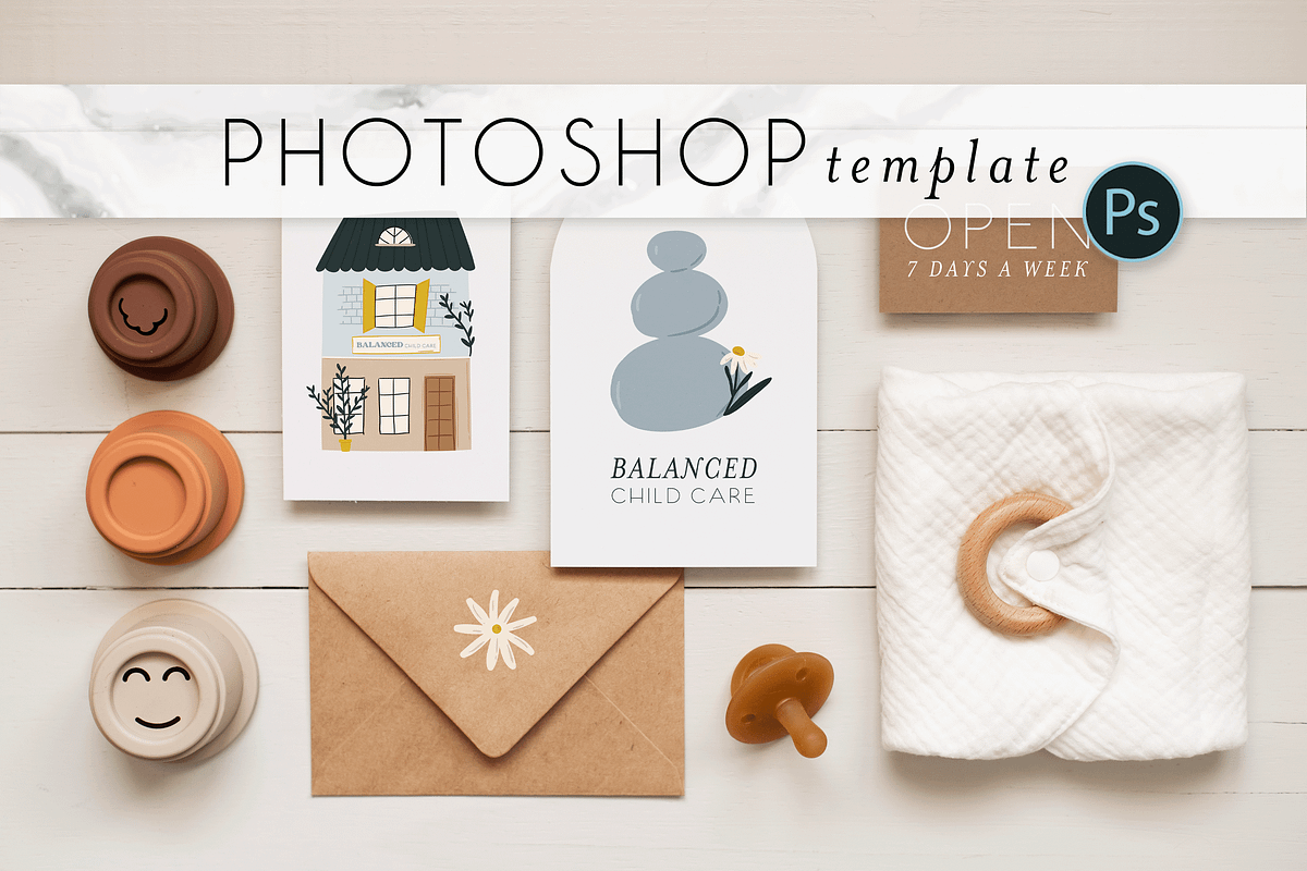 Boho Baby Paper Mockup II, a Stationery Template by Ashley Alexandra Design (Photo 1 of 3)