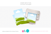 Printer & Paper Sheets Canva Mockup, a Books & Magazine Mockup by Mockup Scene (Thumbnail 5 of 11)