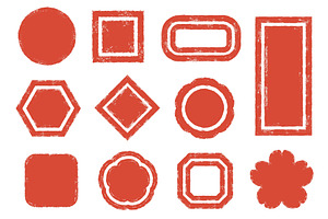 Japanese style stamp frames, an Object Illustration by winwin.art