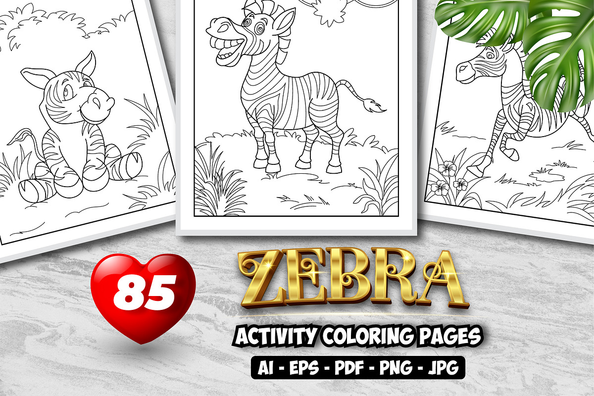 85 Zebra Vector Activity Pages, an Illustration by Blue Digital Studio