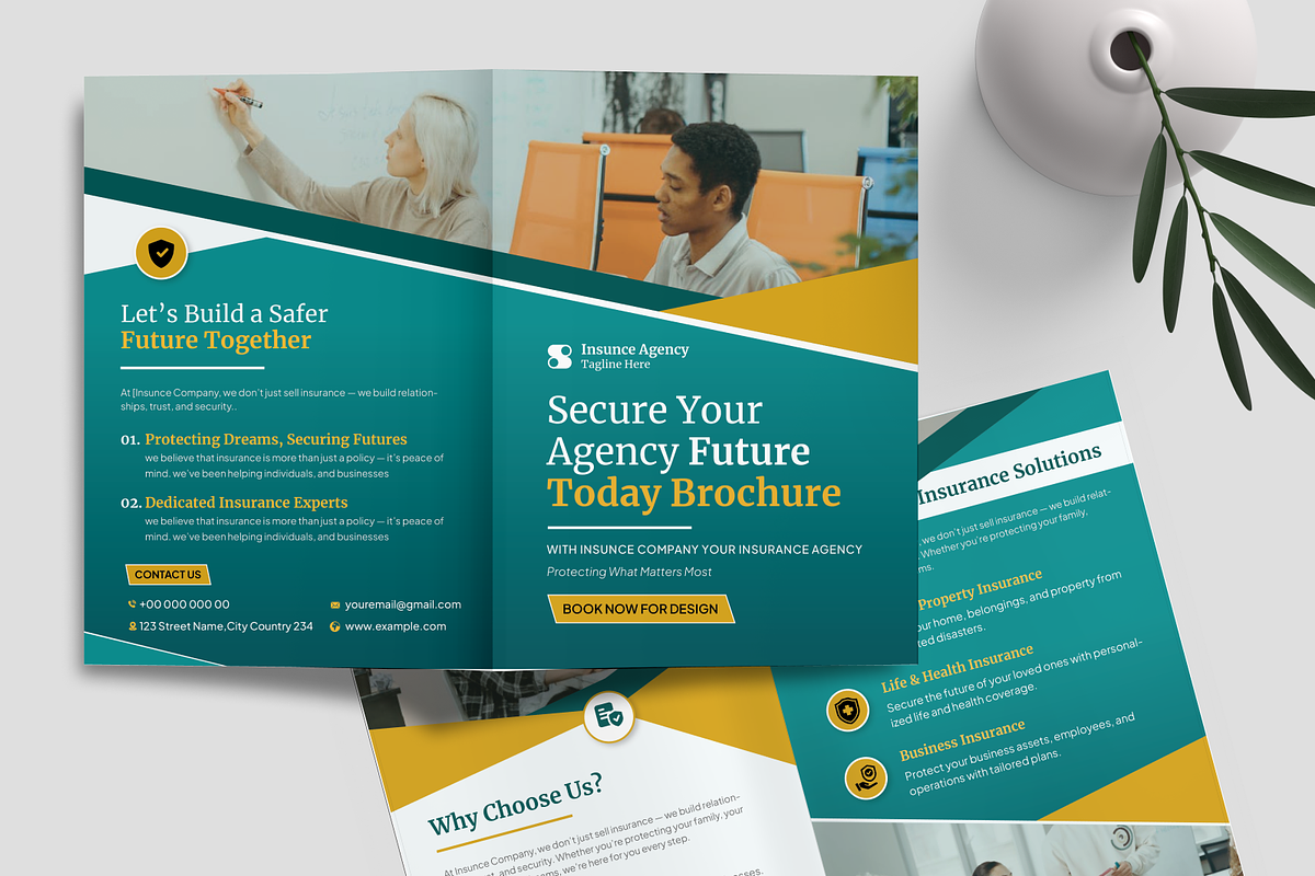 Insurance Agency Brochure Bifold, a Brochure Template by SquidPixey (Photo 6 of 6)