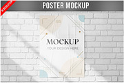 Poster Mockup on Brick Wall PSD, an Advertising Mockup by Bruno's Shop (Thumbnail 1 of 4)