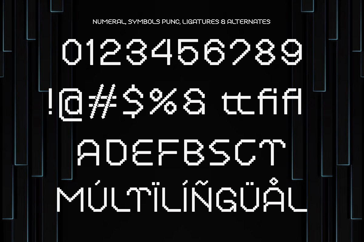 Pixelinx - Futuristic Display Pixel, a Sans Serif Font by Shakira Studio (Photo 10 of 10)