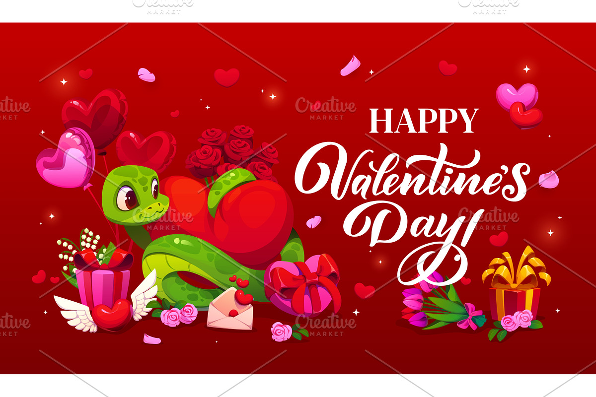 Happy Valentine day greeting card, a Seasonal Illustration by Vector Tradition