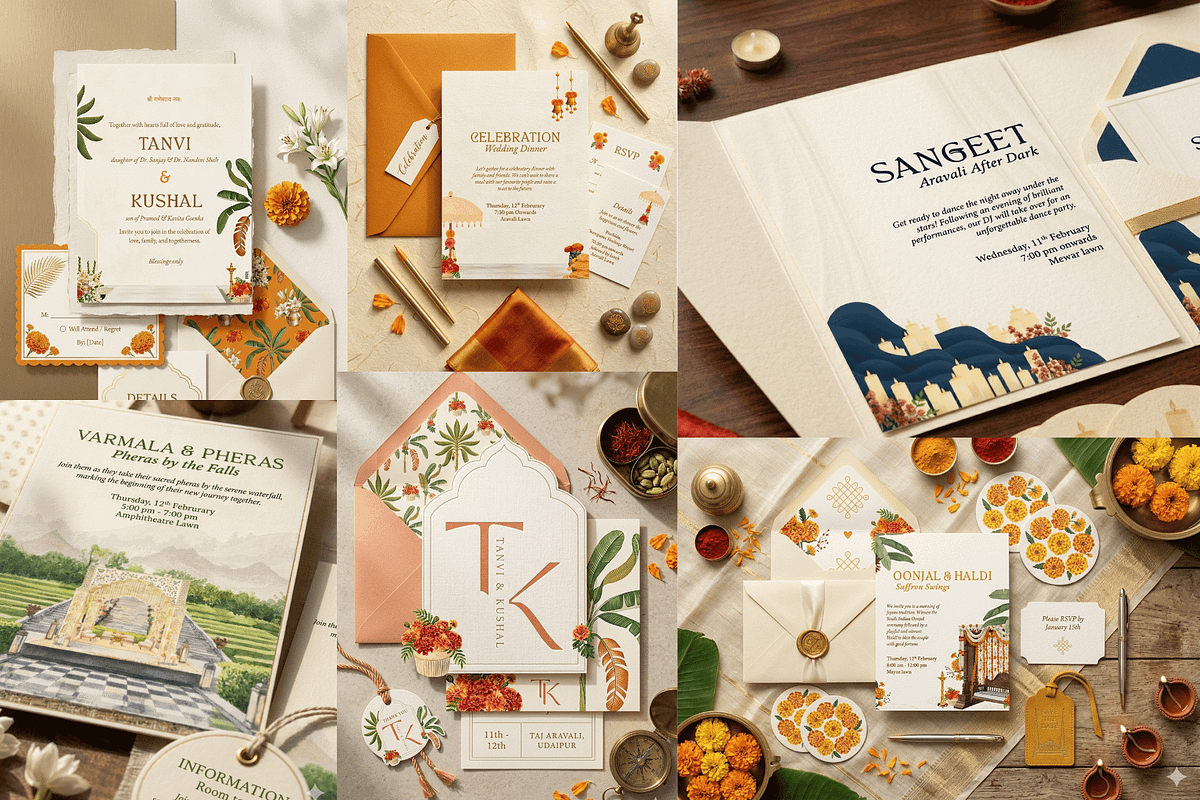 Tropical Marigold Wedding Invite, a Card Template by OORH Designs (Photo 3 of 3)