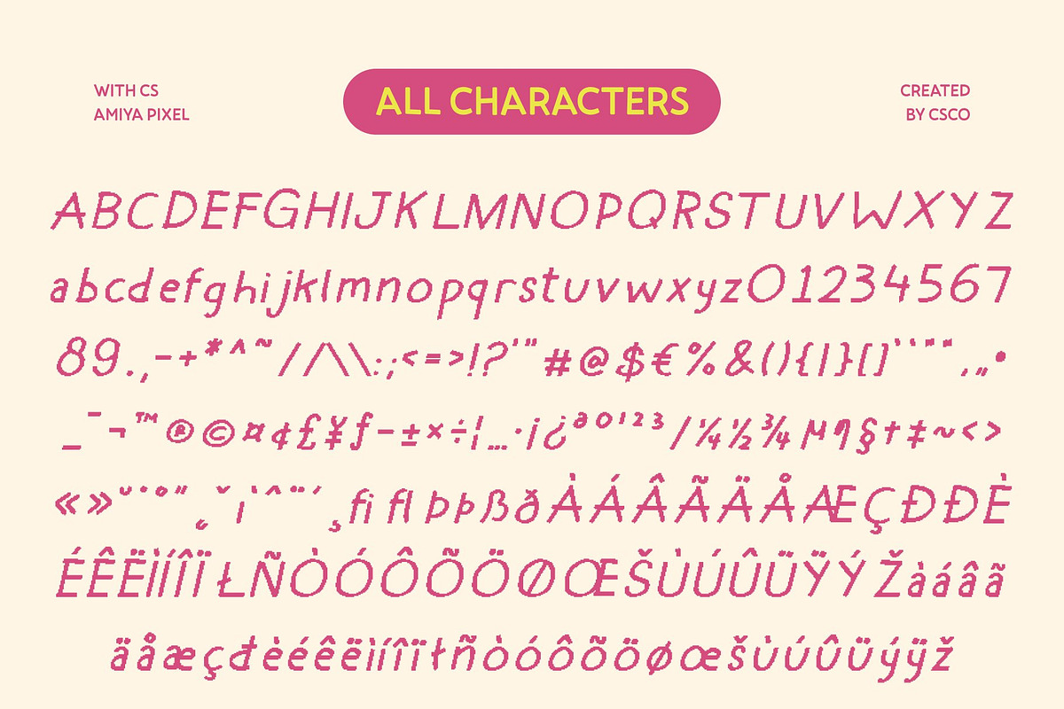 CS Amiya Pixel, a Sans Serif Font by Craft Supply Co. (Photo 8 of 8)