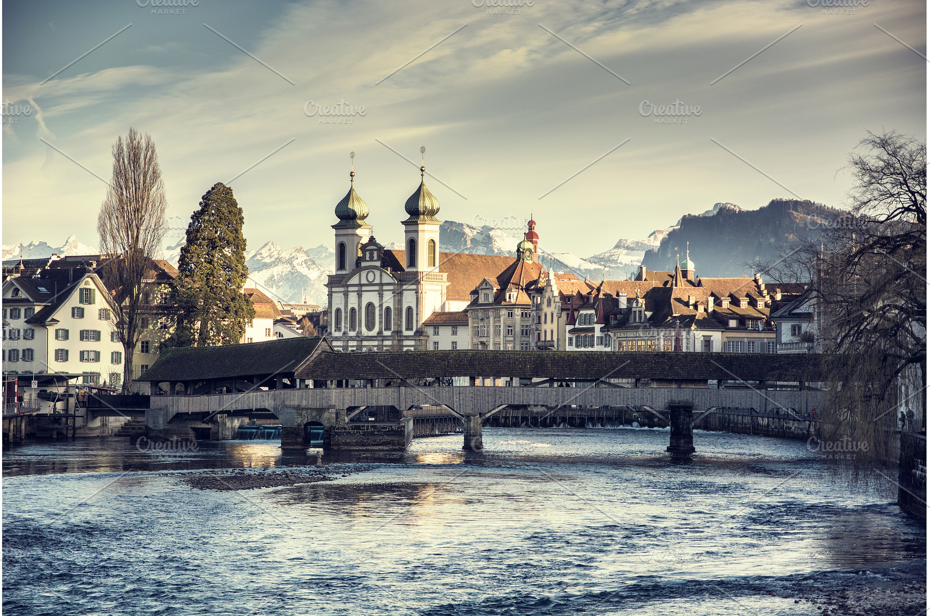 View on wooden bridge in Lausanne, an Architecture Photo by ArtOfPhotos photo store