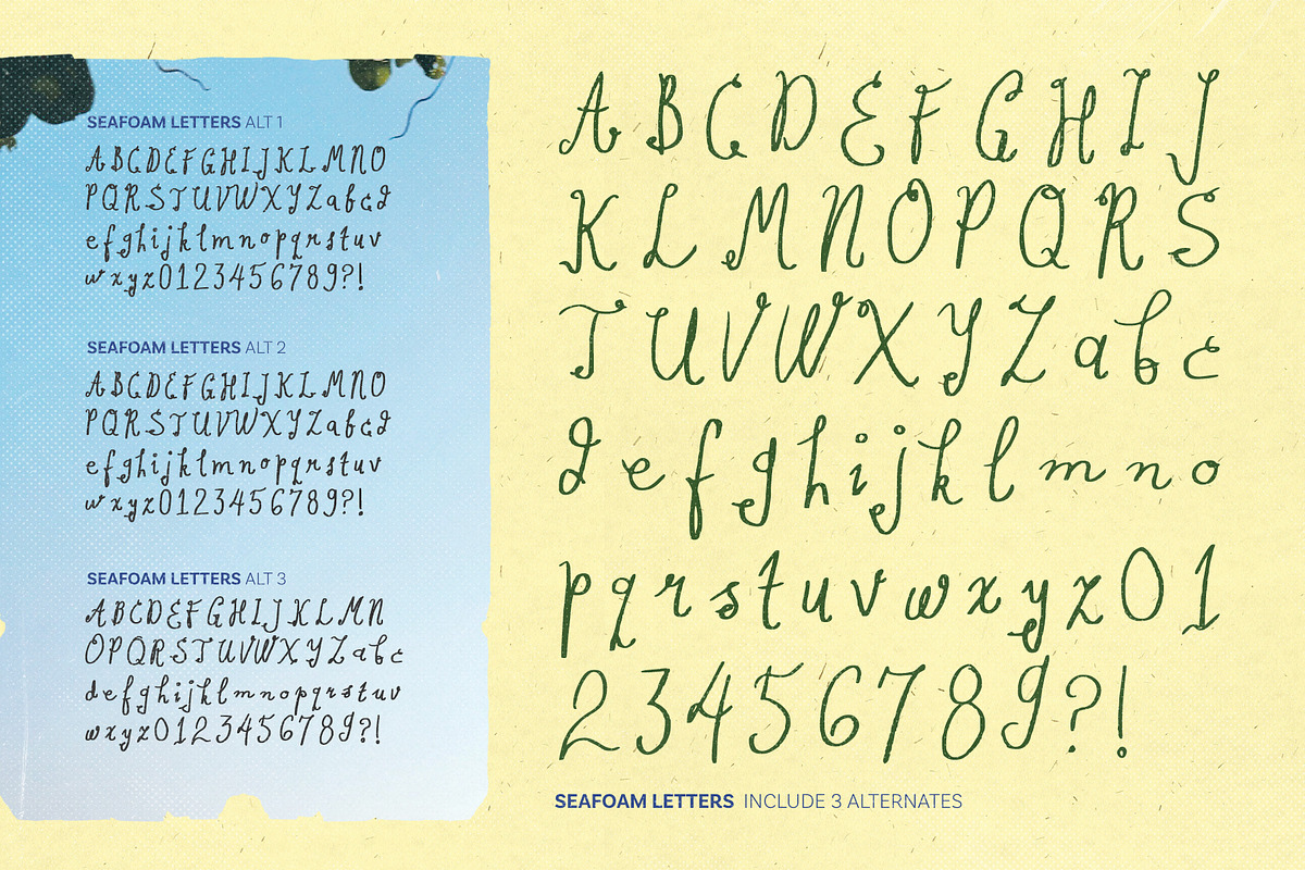 Seafoam Letters Handwritten Font, a Handwritten Font by Perplexitics (Photo 9 of 10)