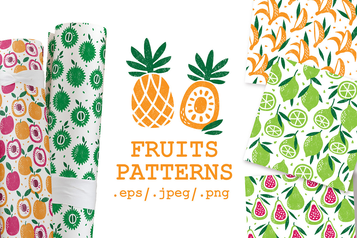 20 FRUITS PATTERNS, a Pattern Graphic by Nastya Tkachova (Photo 1 of 6)