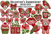 Valentine's Embroidery Clipart, an Illustration by Dream Creation (Thumbnail 1 of 7)