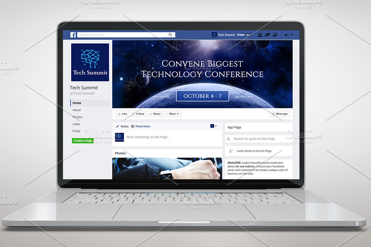 Conference Editable Timeline Cover, a Social Media Template by MotoCMS (Photo 2 of 2)