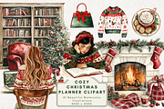 Cozy Christmas Planner Clipart, an Illustration by NadiaTheronArt (Thumbnail 1 of 5)