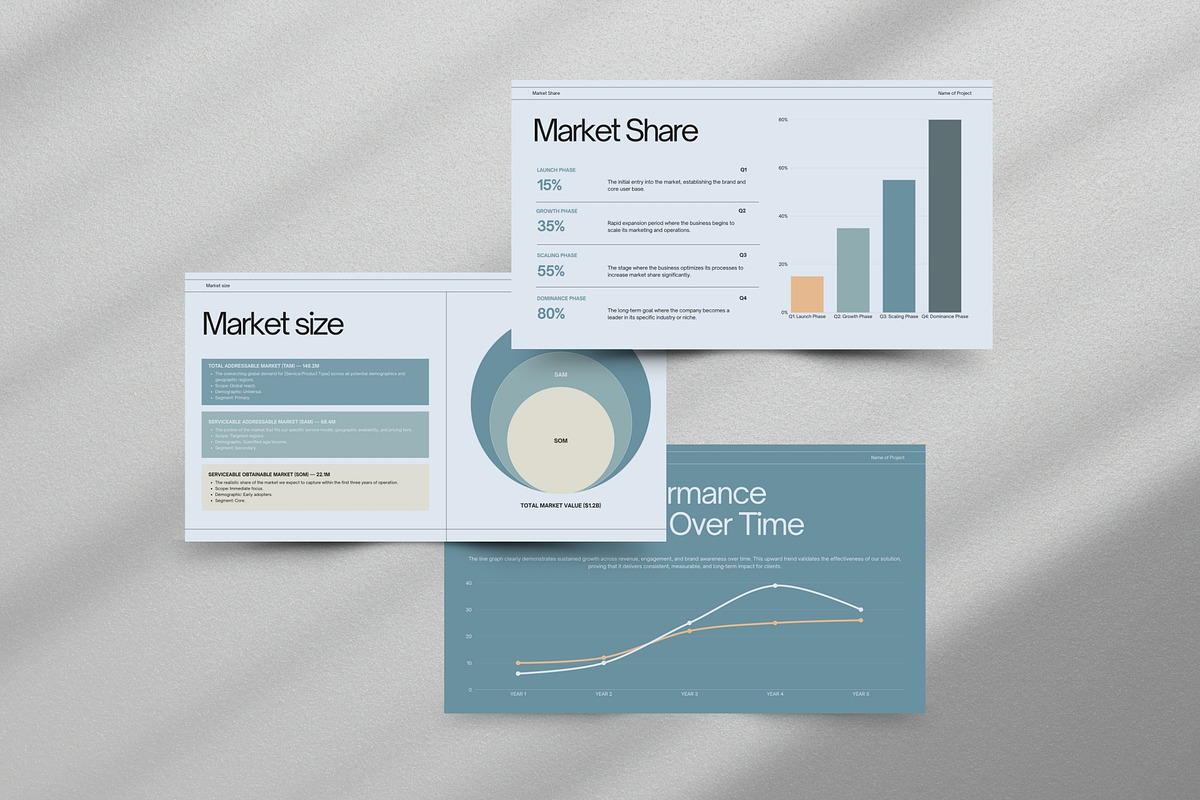 Dusty Blue Business Pitch Deck, a Presentation Template by Pani Temp. (Photo 6 of 11)