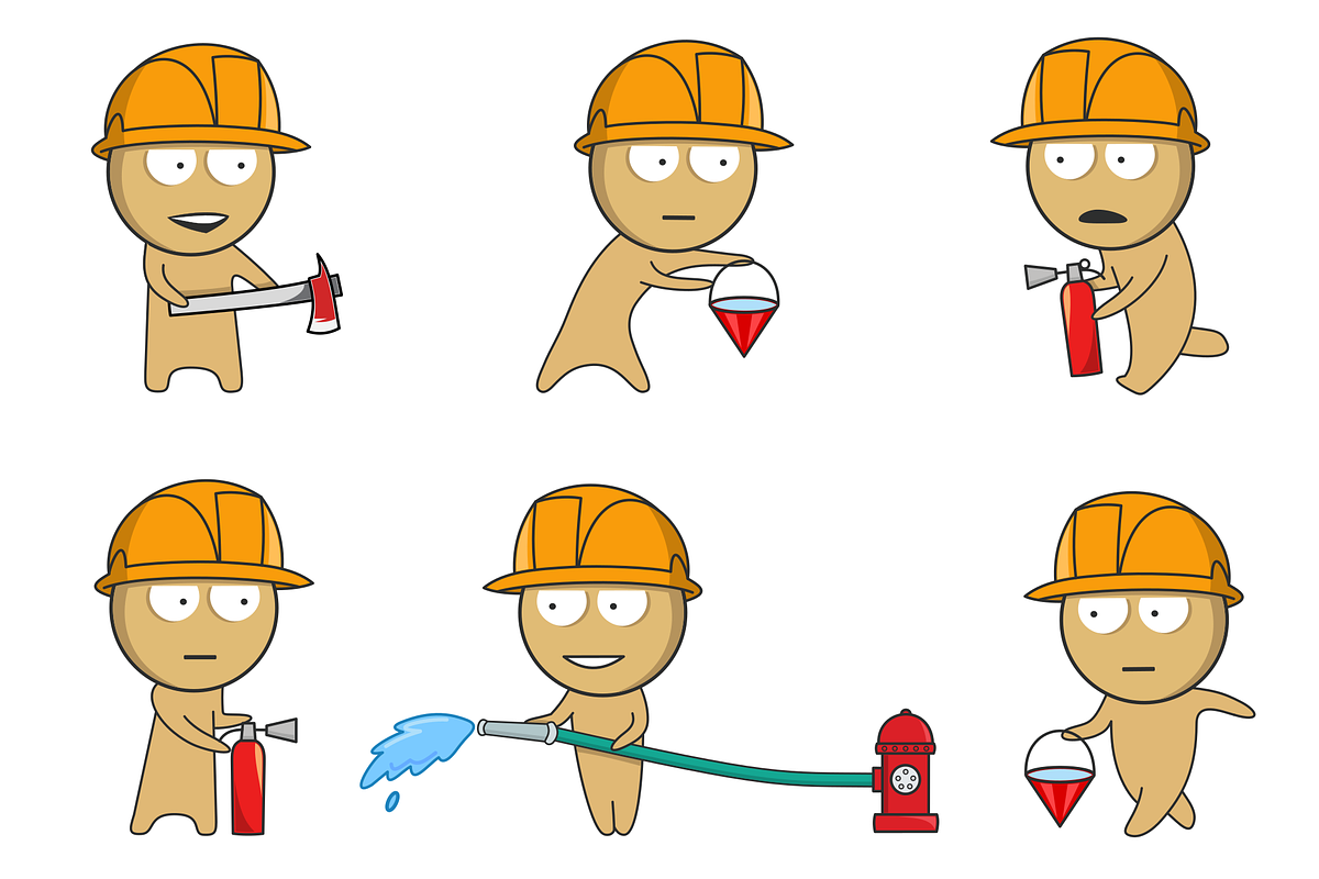 Vector firefighter characters, a Graphic by JK comics (Photo 1 of 5)
