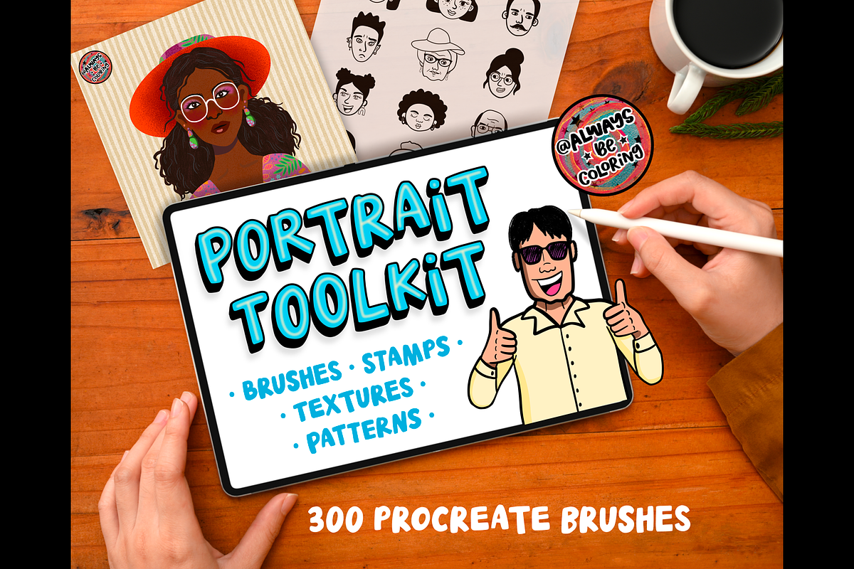 Huge Procreate Portrait Toolkit, a Brush Add-On by AlwaysBeColoring (Photo 1 of 10)
