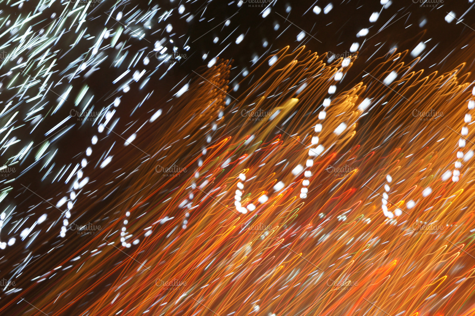 Abstract Neon Light 23 Containing Yellow Orange And Copper