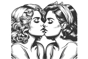 Romantic Vintage Illustration of Two, a Person Illustration by AlexArt