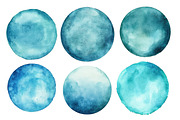 Turquoise Watercolor Circles, an Illustration by Designworld (Thumbnail 4 of 5)