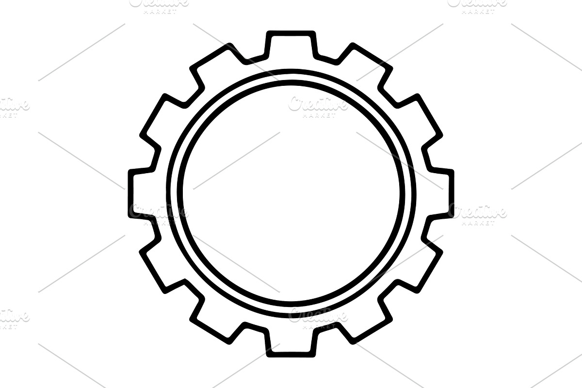Black gear cogwheel icon symbol, an Outline Icon by Nurlan's shop (Photo 1 of 3)