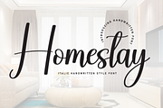 Homestay | Script Font, a Handwritten Font by Scratchones (Thumbnail 1 of 8)
