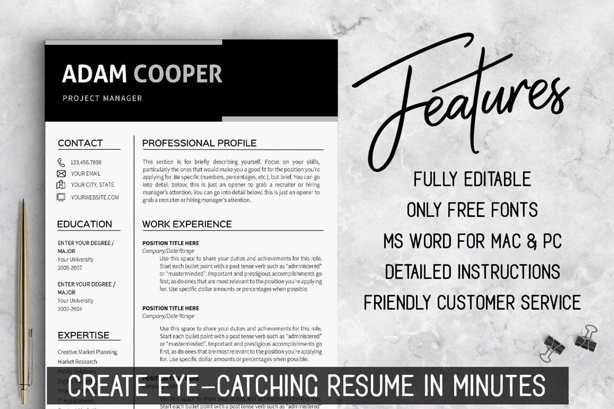 Business Resume Template MS Word, a Resume Template by LevelUpResume (Photo 2 of 5)