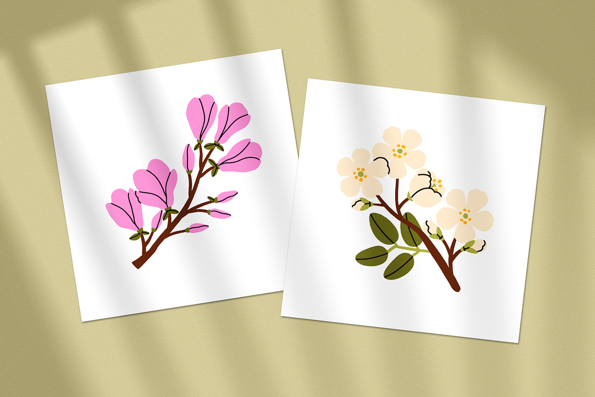 Flowers, wild plants in bloom set, a Decorative Illustration by Good Studio (Photo 3 of 4)