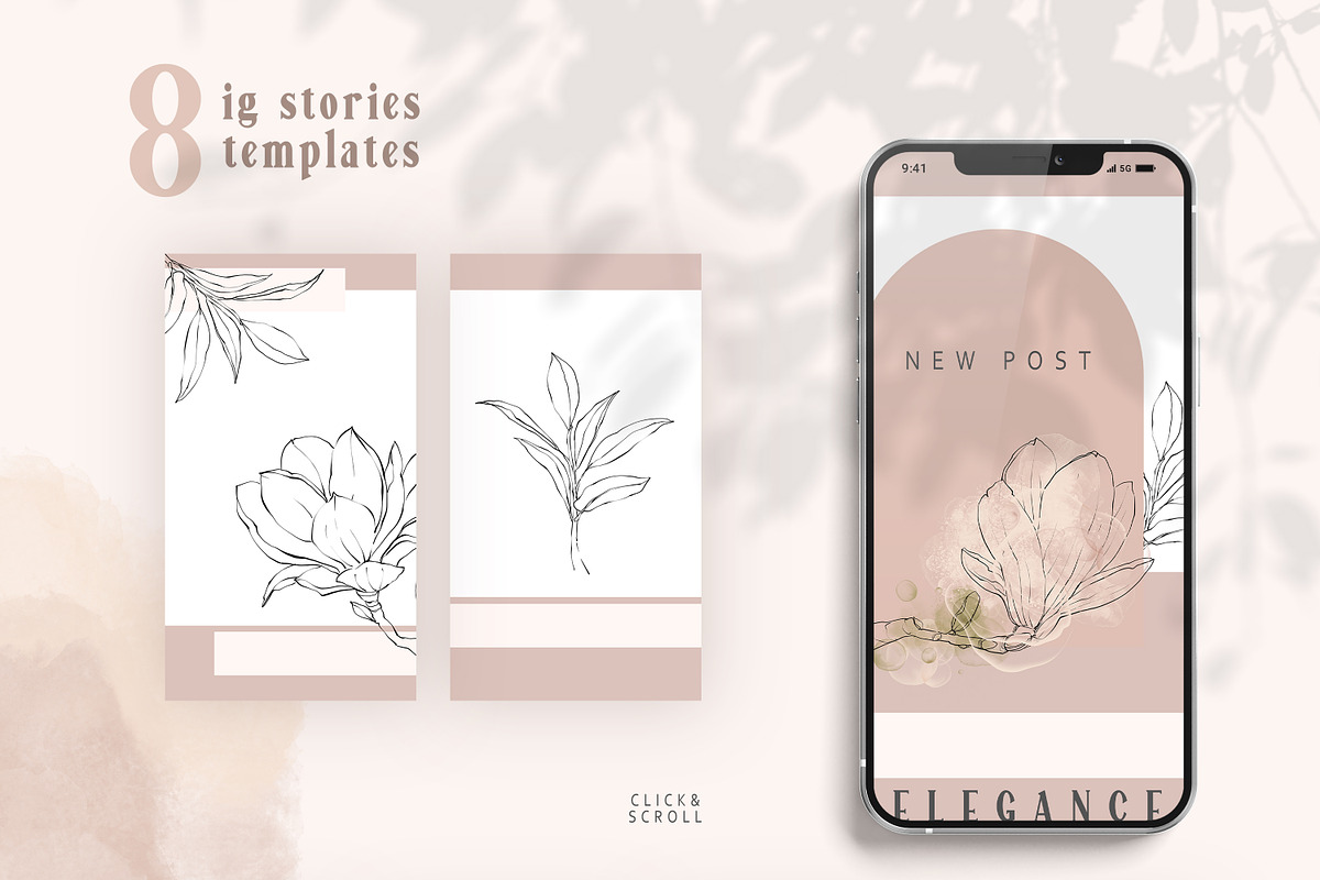 Magnolia Line Art collection, a Texture Illustration by Tiana Geo (Photo 14 of 16)