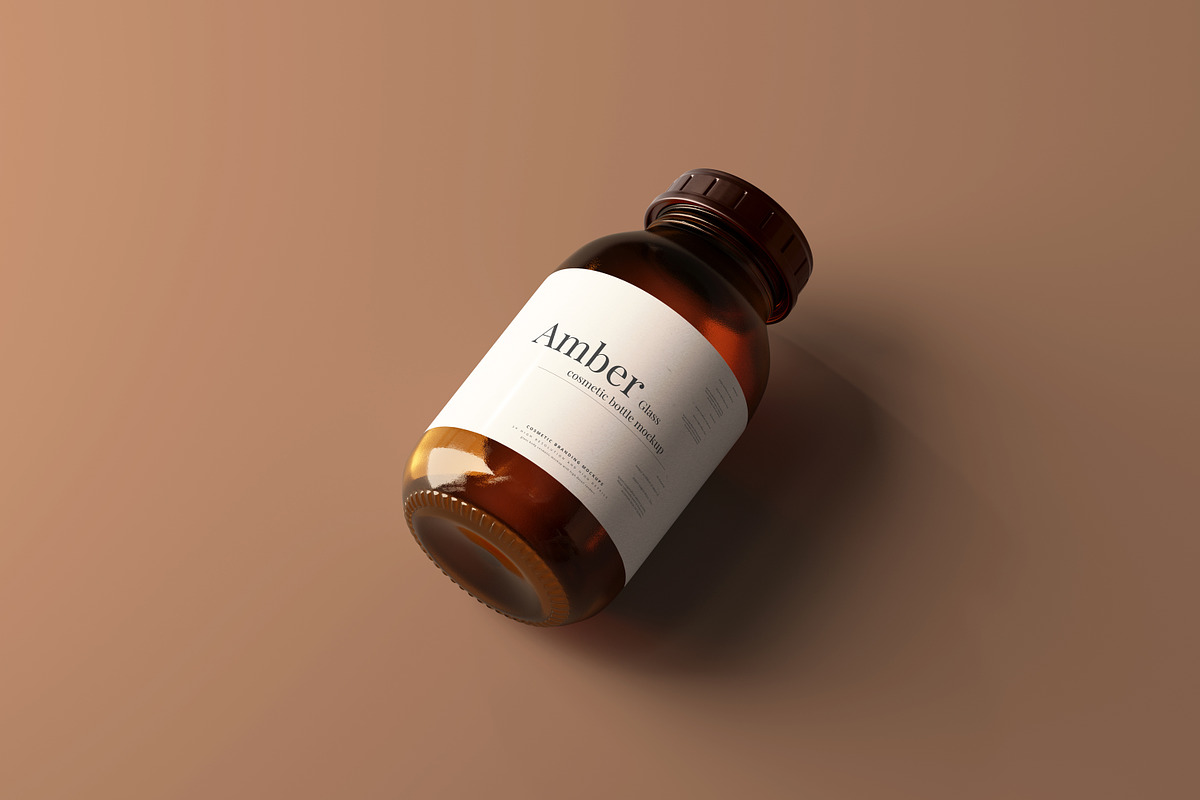 Amber Glass Jar / Bottle Mockups, a Cups & Container Mockup by pmvch (Photo 8 of 10)