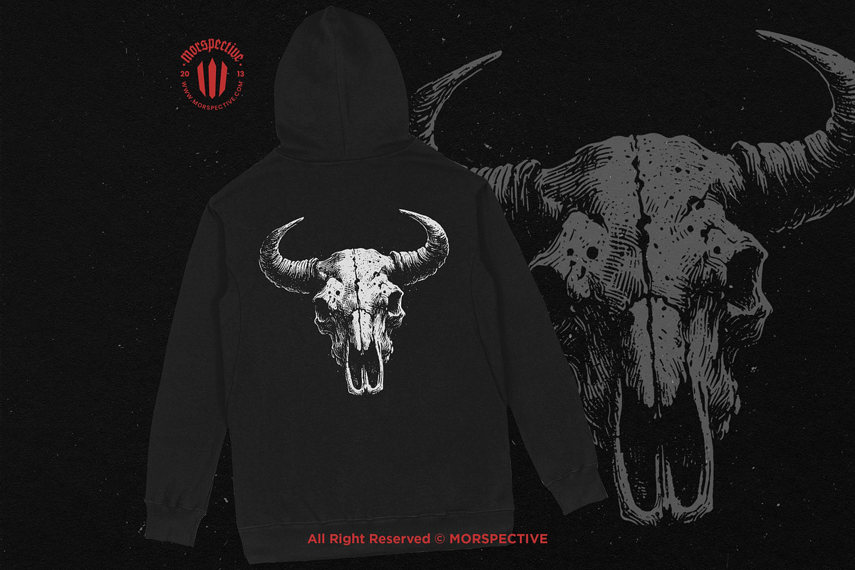 10 Bundle Dark Art Bull Skull Animal, an Illustration by Morspective (Photo 4 of 7)