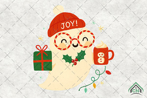 Cute Boujee Ghost Christmas, an Illustration by Craft Nest
