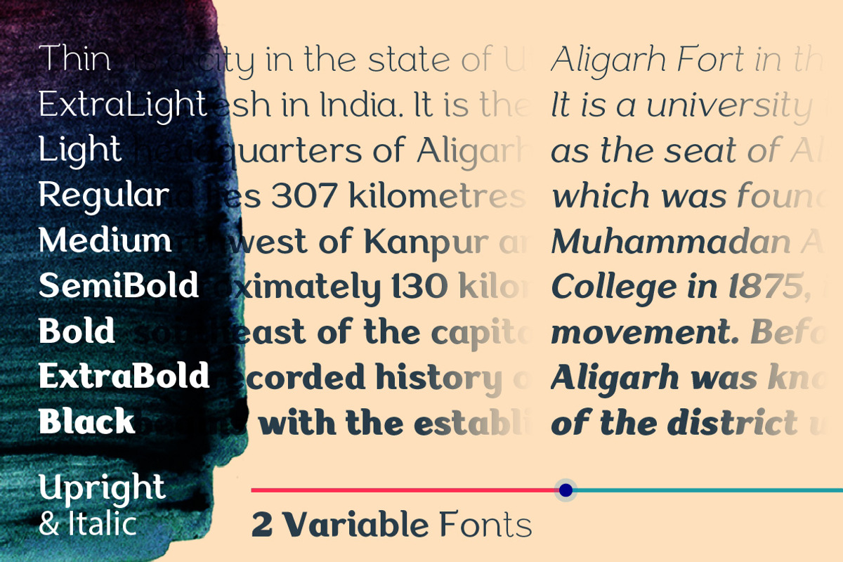 Aligarh - Stylish Slab Font Family, a Slab Serif Font by Namela Studio (Photo 2 of 7)