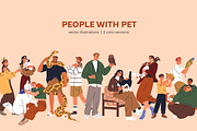 Happy people with cute pets, animals, an Animal Illustration by Good Studio (Thumbnail 1 of 10)