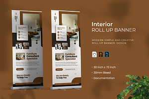 Interior - Roll Up Banner, a Print Template by VUNIRA