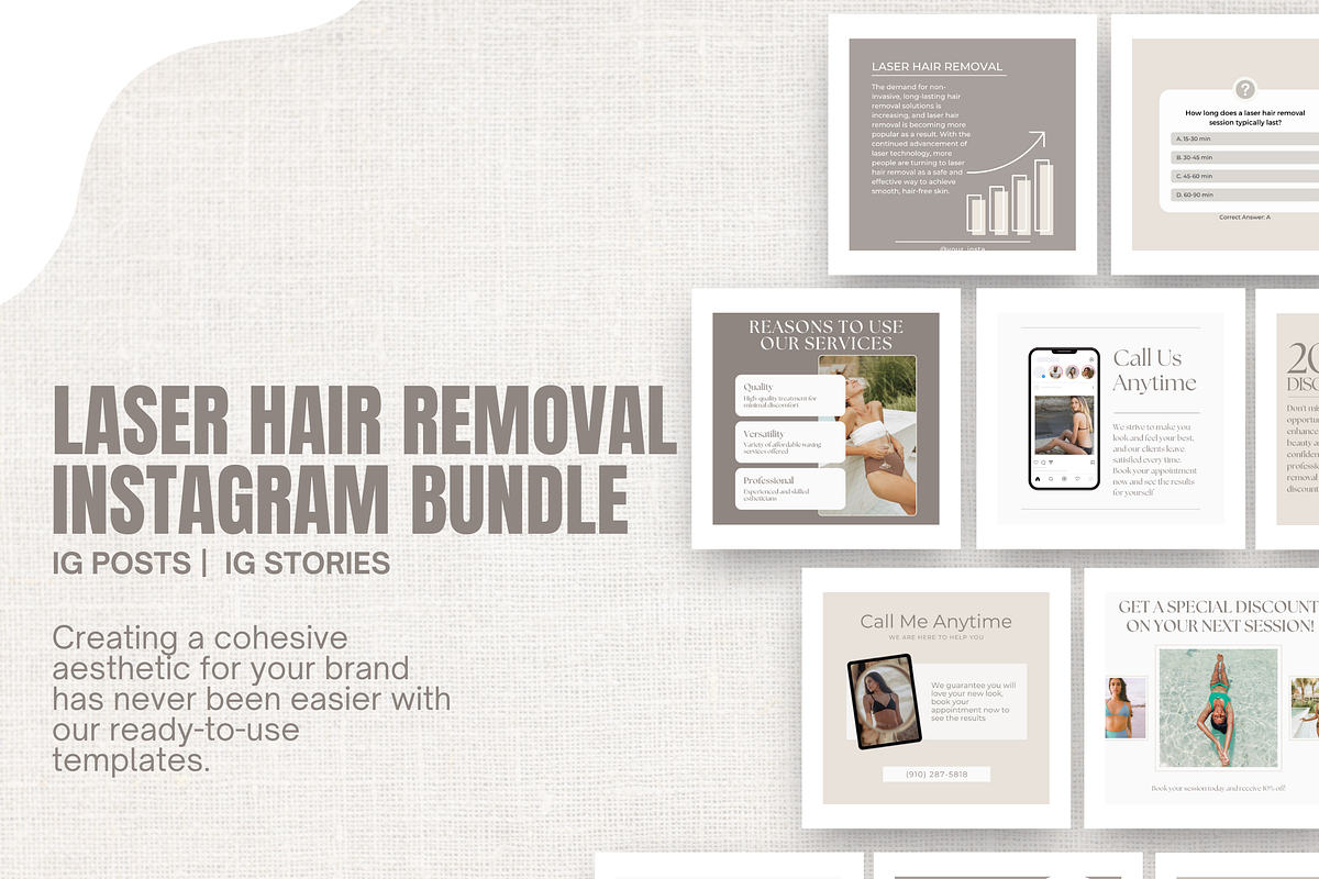 Laser Hair Removal Insta Template, a Social Media Template by EliteMatidi (Photo 2 of 9)