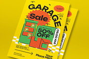 Yellow Quirky Garage Sale Flyer Set, a Flyer Template by graphicook (Thumbnail 2 of 3)