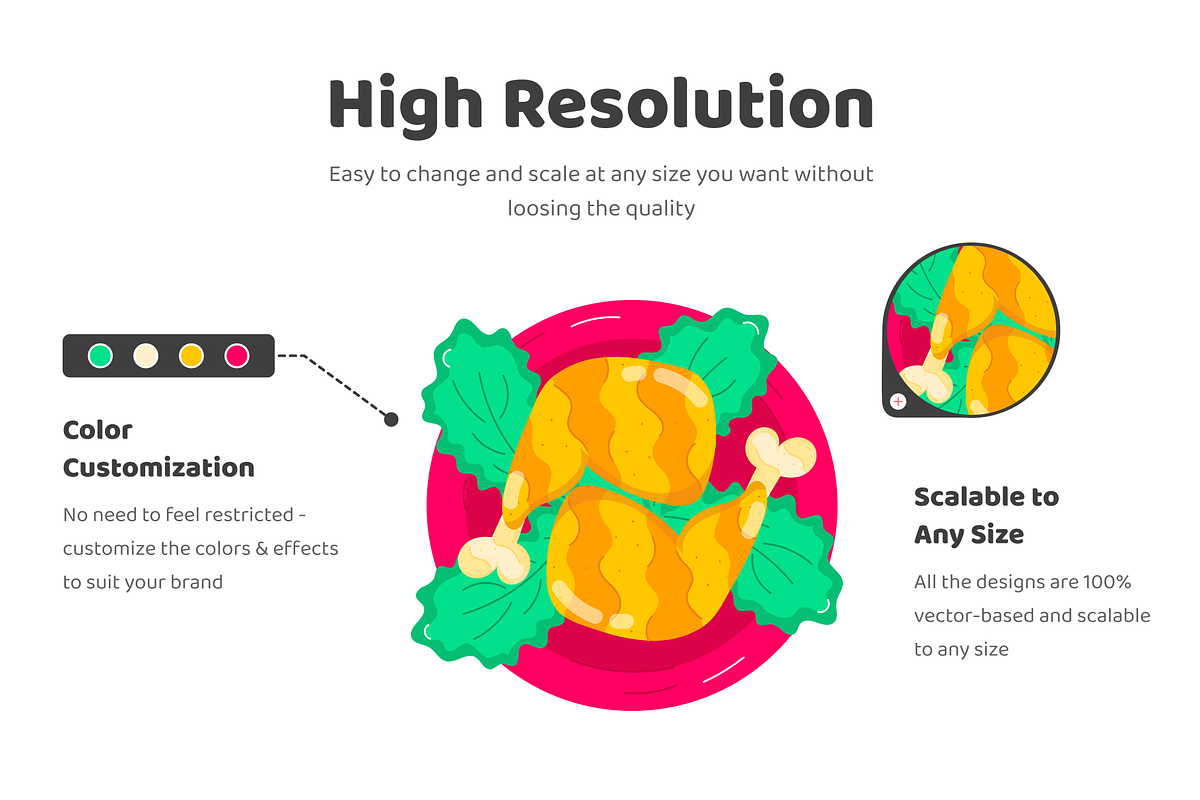 Flat Chicken Stickers, a Duotone Icon by Vectors Market (Photo 3 of 5)