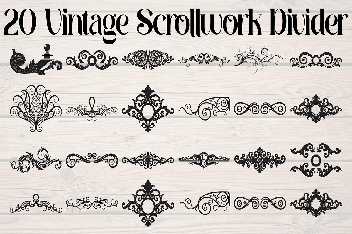 Vintage Scrollwork Divider Designs, an Object Graphic by Designer_Momina (Photo 1 of 5)