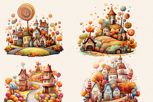 AUTUMN CANYLAND VILLAGE CLIPART