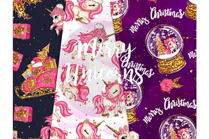 Christmas Unicorn Digital Paper