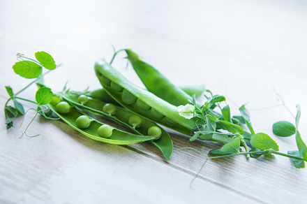 Green peas with leaves, a Food & Drink Photo by Olena Rudo