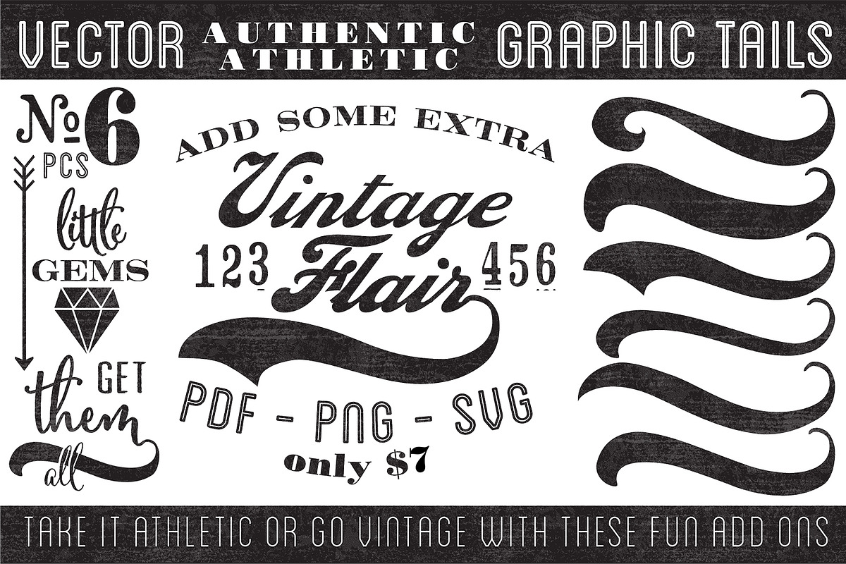 Vintage Vector Graphic Tails, an Object Graphic by shawnanonna