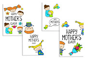 Happy Mother's Day Vector Set, a Person Illustration by RabbitAndPencil (Thumbnail 3 of 3)