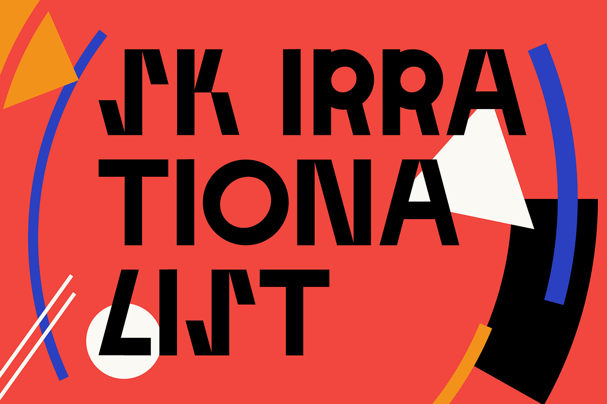 SK Irrationalist — Experimental Font, a Font by Shriftovik Type Foundry (Photo 1 of 8)