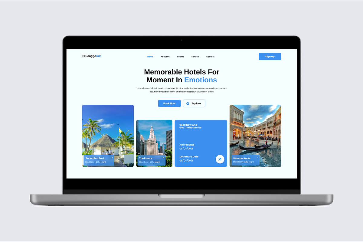 Hotel Booking Hero Header, an UI Kit Template by Annora Studio (Photo 4 of 4)