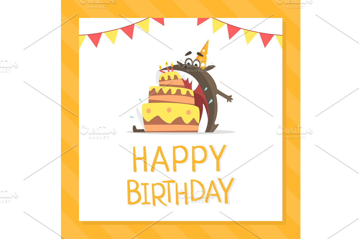 Happy Birthday Banner Template with, an Object Illustration by TopVectors