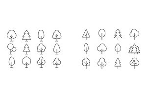 Various tree illustrations arranged, an Illustration by ZinetroN