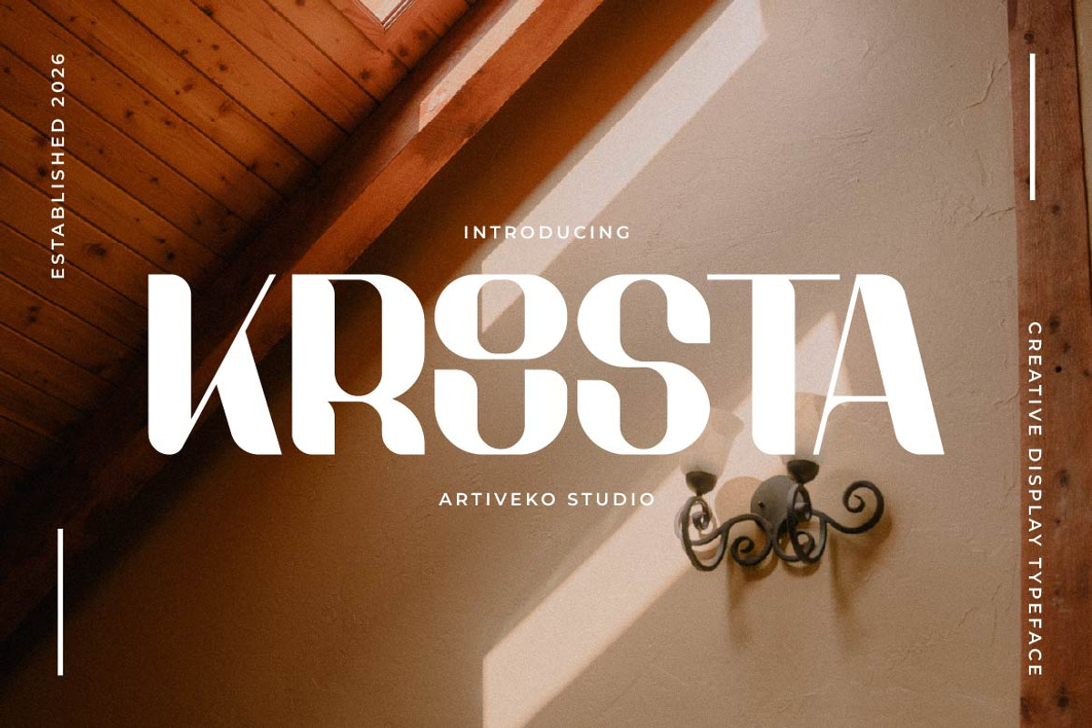 Krousta – Distinctive Sans Serif, a Sans Serif Font by Artiveko (Photo 1 of 7)
